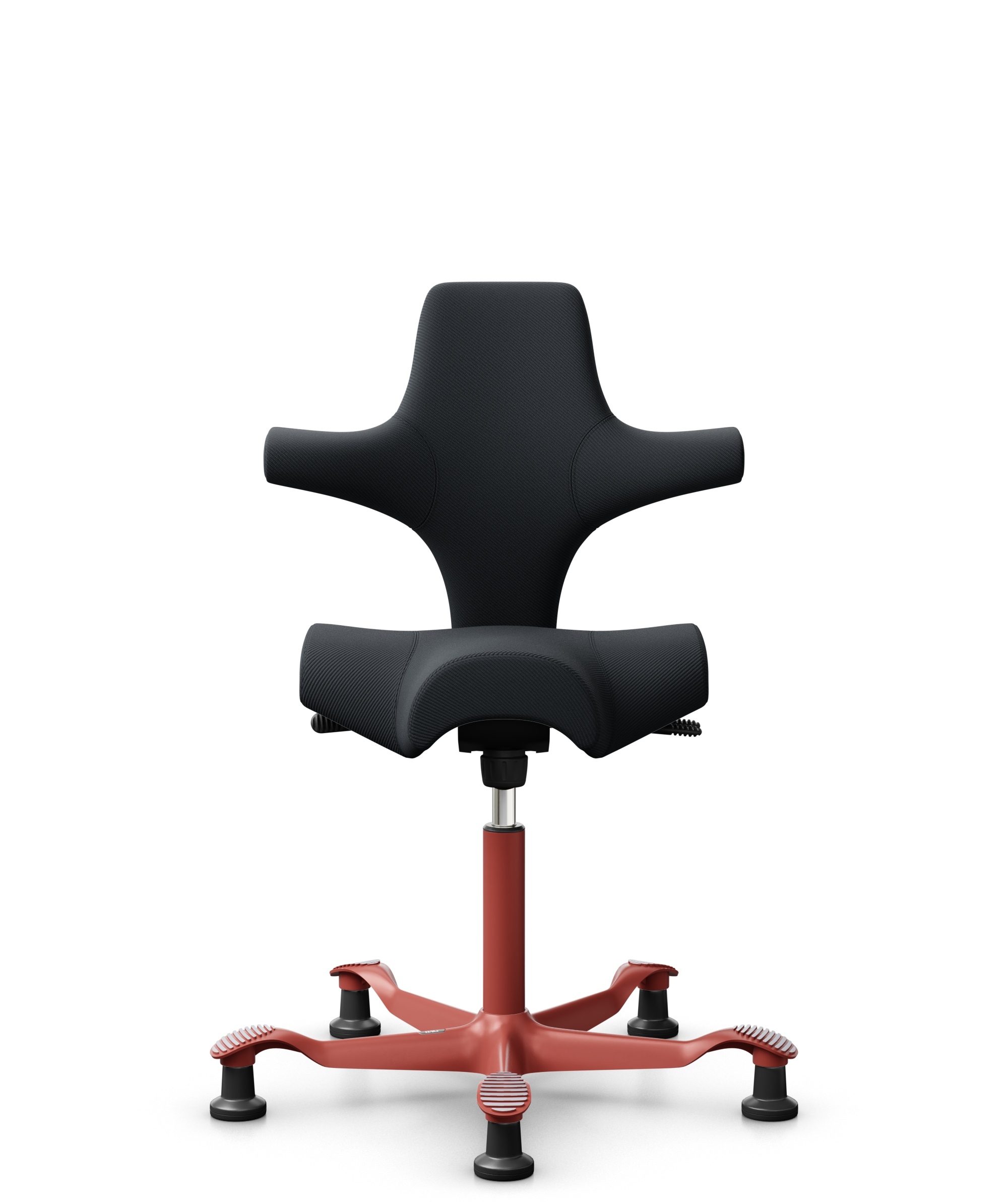 HÅG Capisco 8106 - Oceanic (Camira) - Gerecycled Polyester - OCI001 - Black - Framekleur - Blush Rose - Gasveer - 200 mm (Zithoogte 46-64cm) - Vloercontact - Glijdoppen - Voetenring - Nee, geen voetenring - Voetster - Nee, voetster in framekleur - 1
