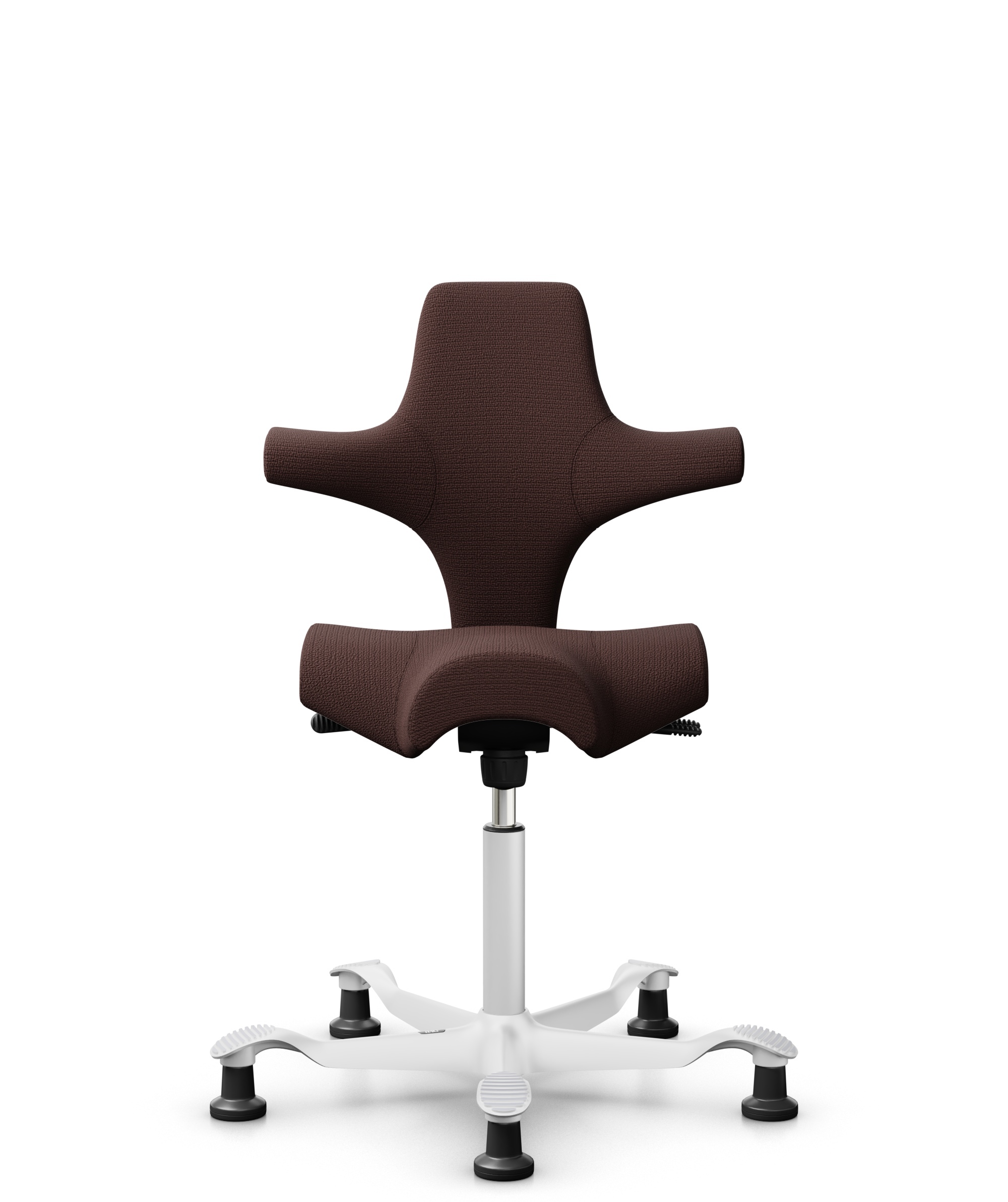 HÅG Capisco 8106 - Sirdal (GU) - Wol - SRD480 - Chestnut - Framekleur - Wit - Gasveer - 200 mm (Zithoogte 46-64cm) - Vloercontact - Glijdoppen - Voetenring - Nee, geen voetenring - Voetster - Nee, voetster in framekleur - 1