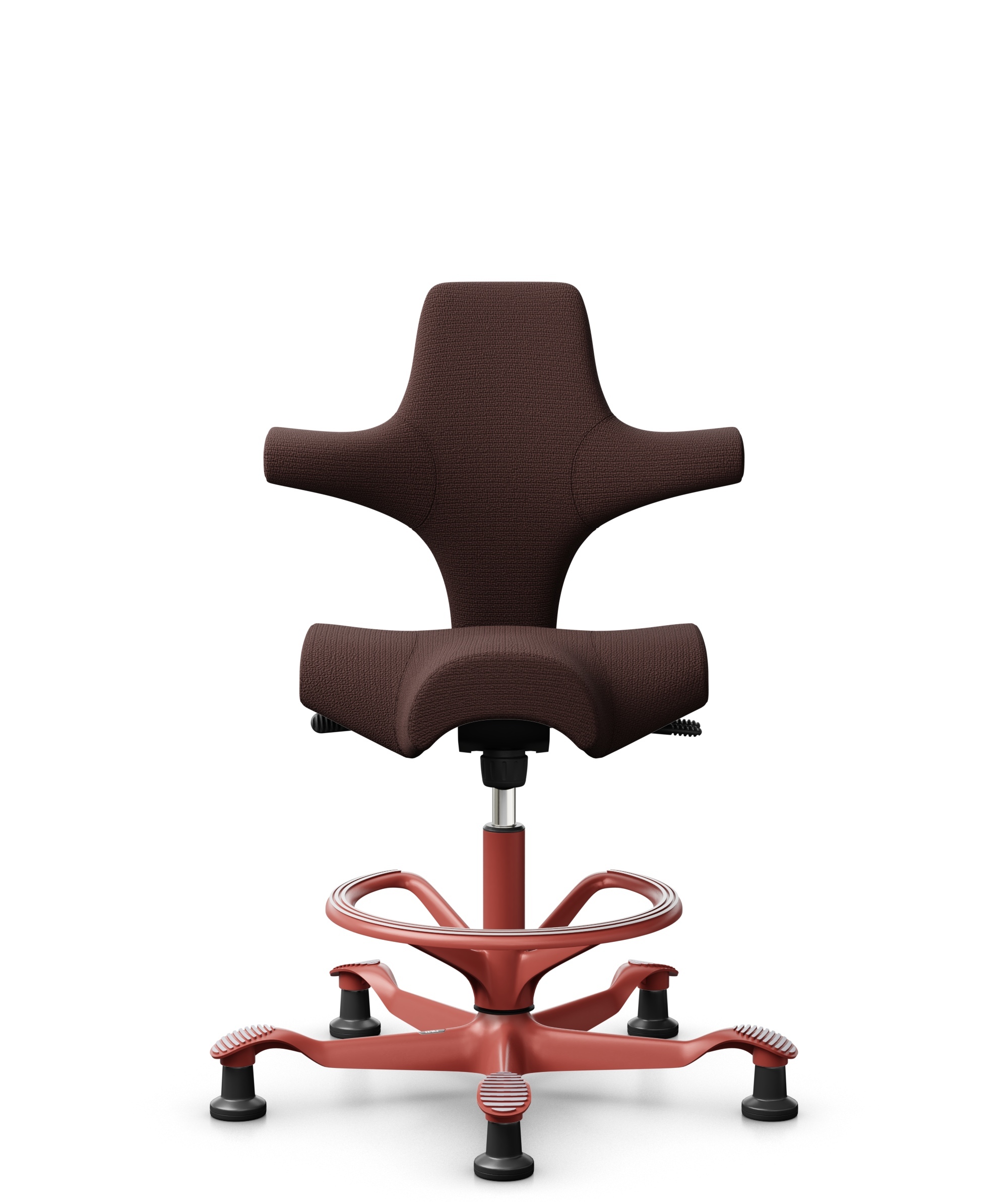 HÅG Capisco 8106 - Sirdal (GU) - Wol - SRD480 - Chestnut - Framekleur - Blush Rose - Gasveer - 265 mm (Zithoogte 53-79cm) - Vloercontact - Glijdoppen - Voetenring - Ja, in framekleur - Voetster - Nee, voetster in framekleur - 1