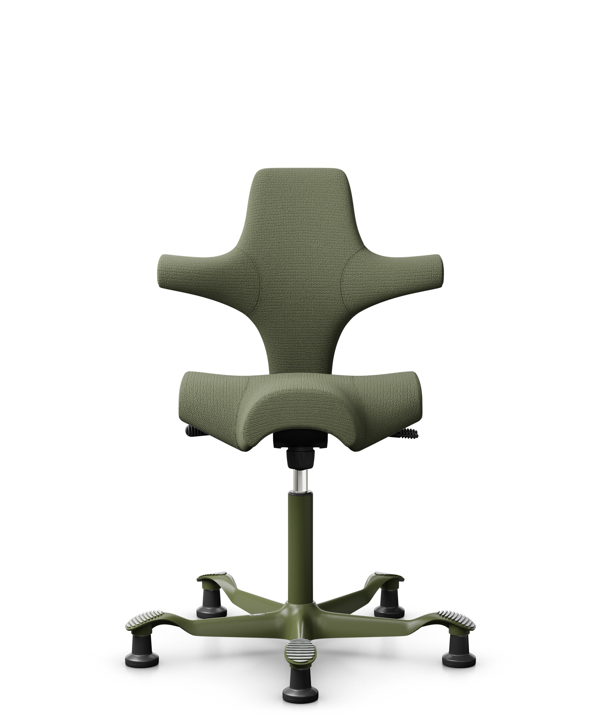 HÅG Capisco 8106 - Sirdal (GU) - Wol - SRD960 - Green - Framekleur - Moss Grey - Gasveer - 150 mm (Zithoogte 40-55cm) - Vloercontact - Glijdoppen - Voetenring - Nee, geen voetenring - Voetster - Nee, voetster in framekleur - 1