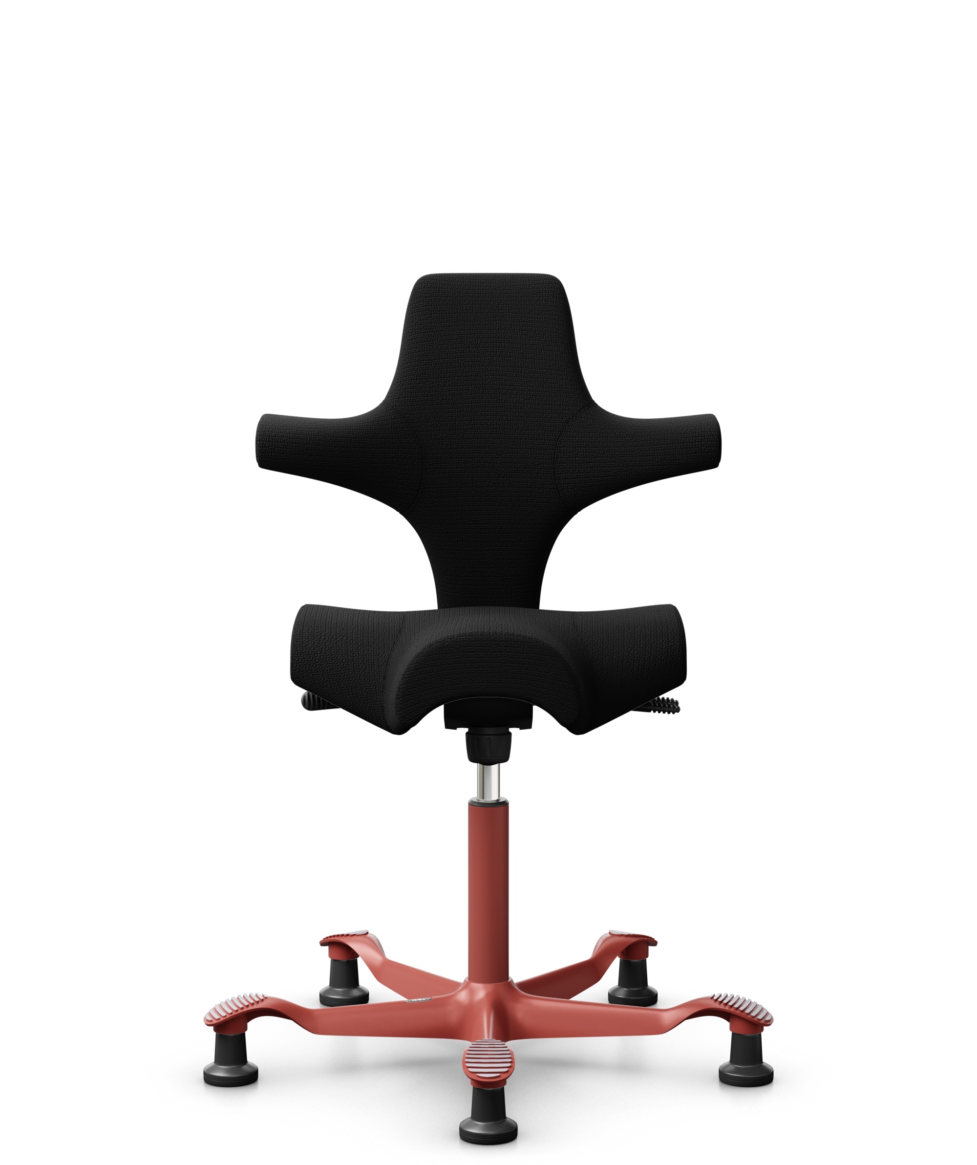 HÅG Capisco 8106 - Sirdal (GU) - Wol - SRD190 Black - Framekleur - Blush Rose - Gasveer - 150 mm (Zithoogte 40-55cm) - Vloercontact - Glijdoppen - Voetenring - Nee, geen voetenring - Voetster - Nee, voetster in framekleur - 1