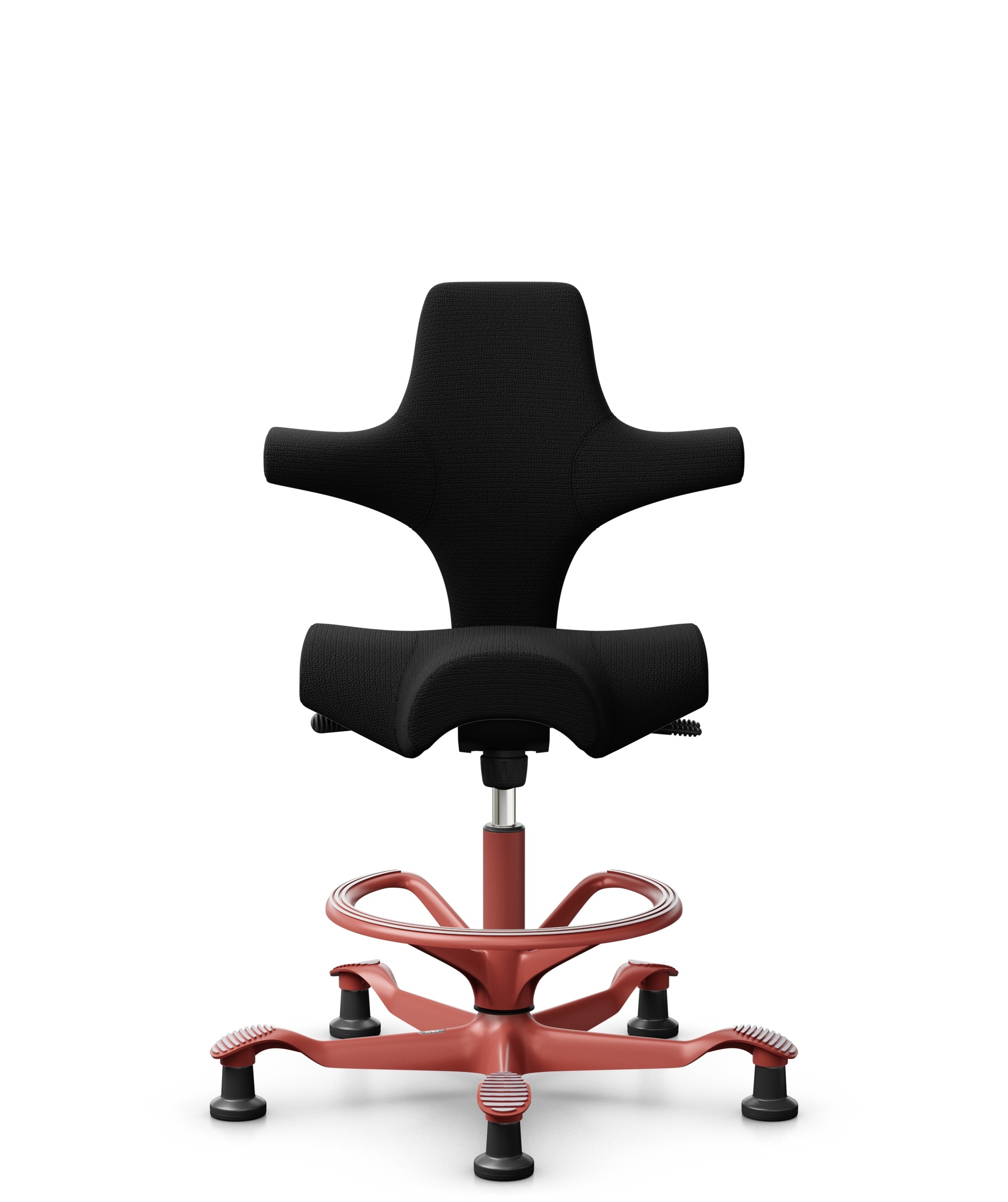 HÅG Capisco 8106 - Sirdal (GU) - Wol - SRD190 Black - Framekleur - Blush Rose - Gasveer - 200 mm (Zithoogte 46-64cm) - Vloercontact - Glijdoppen - Voetenring - Ja, in framekleur - Voetster - Nee, voetster in framekleur - 1