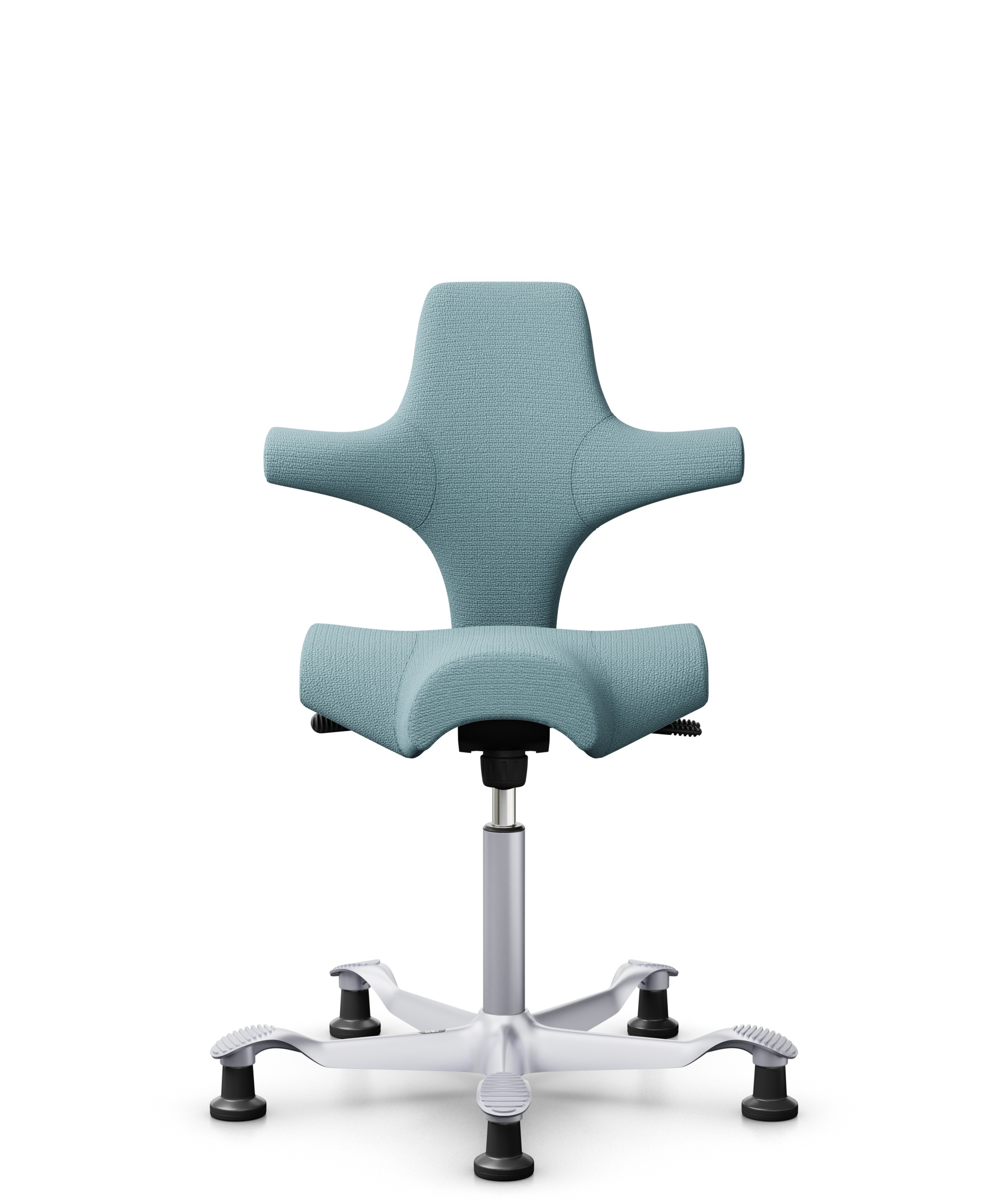 HÅG Capisco 8106 - Sirdal (GU) - Wol - SRD730 Blue - Framekleur - Zilver - Gasveer - 200 mm (Zithoogte 46-64cm) - Vloercontact - Glijdoppen - Voetenring - Nee, geen voetenring - Voetster - Nee, voetster in framekleur - 1