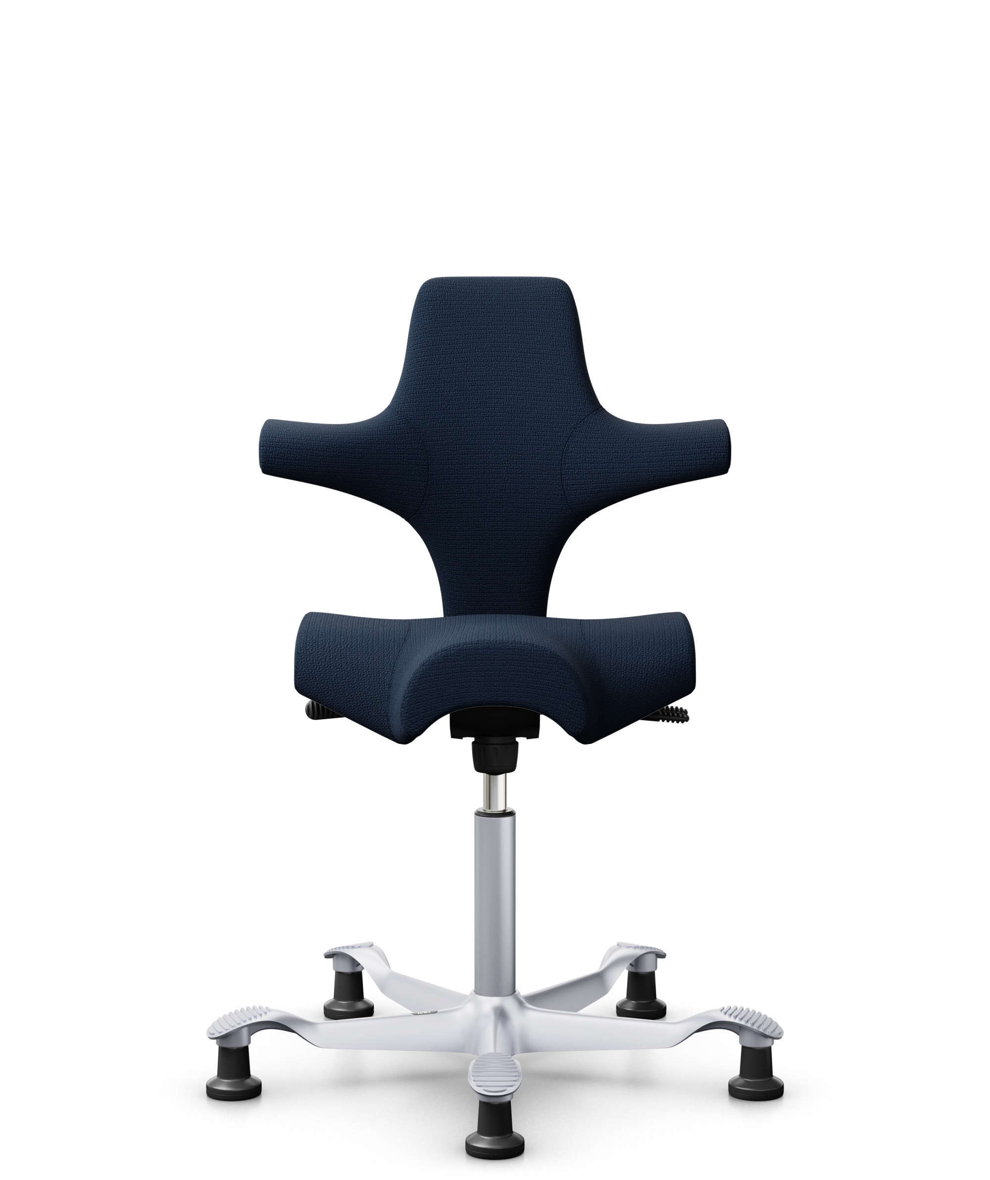 HÅG Capisco 8106 - Sirdal (GU) - Wol - SRD780 Dark blue - Framekleur - Zilver - Gasveer - 200 mm (Zithoogte 46-64cm) - Vloercontact - Glijdoppen - Voetenring - Nee, geen voetenring - Voetster - Nee, voetster in framekleur - 1