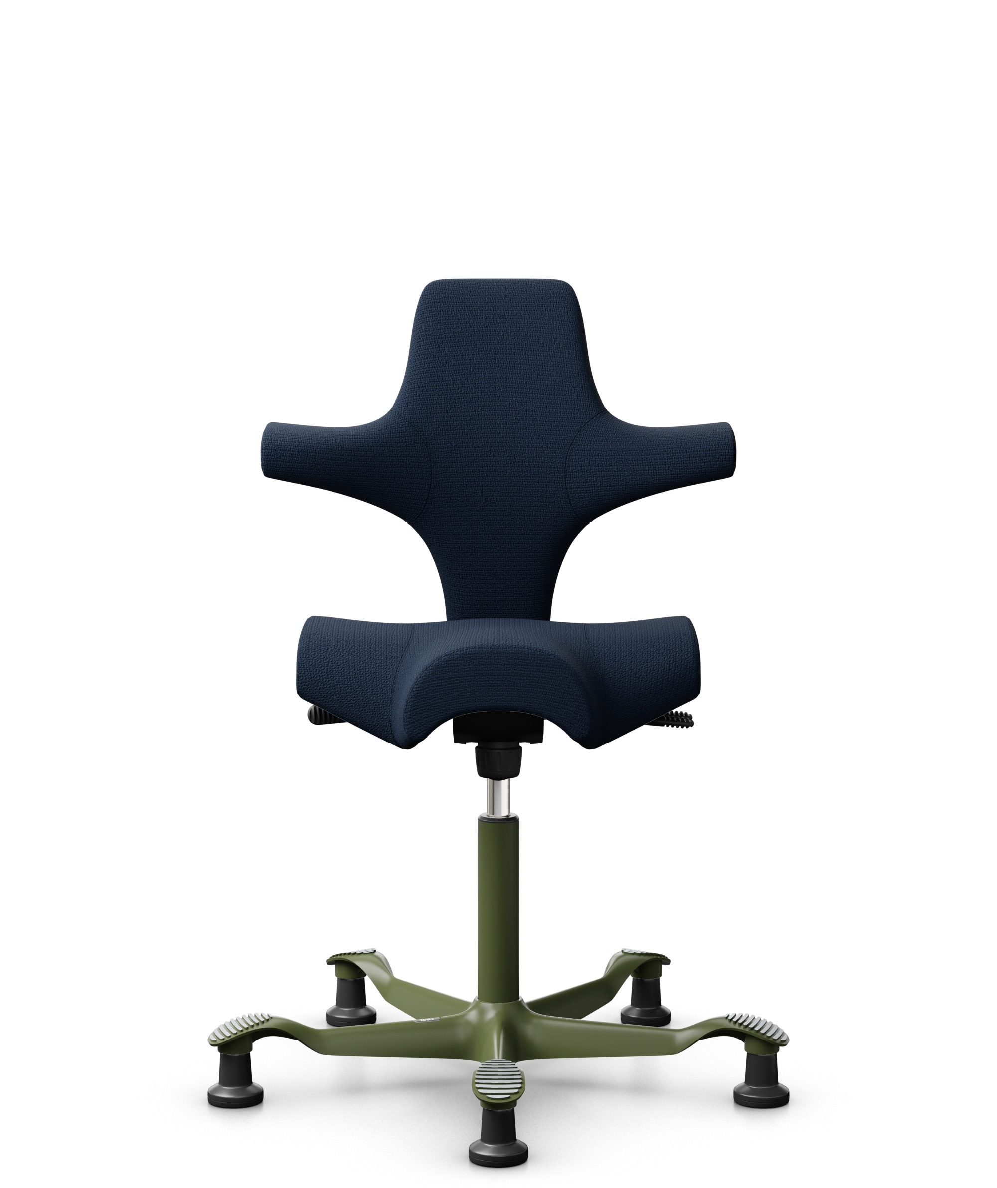 HÅG Capisco 8106 - Sirdal (GU) - Wol - SRD780 Dark blue - Framekleur - Moss Grey - Gasveer - 150 mm (Zithoogte 40-55cm) - Vloercontact - Glijdoppen - Voetenring - Nee, geen voetenring - Voetster - Nee, voetster in framekleur - 1