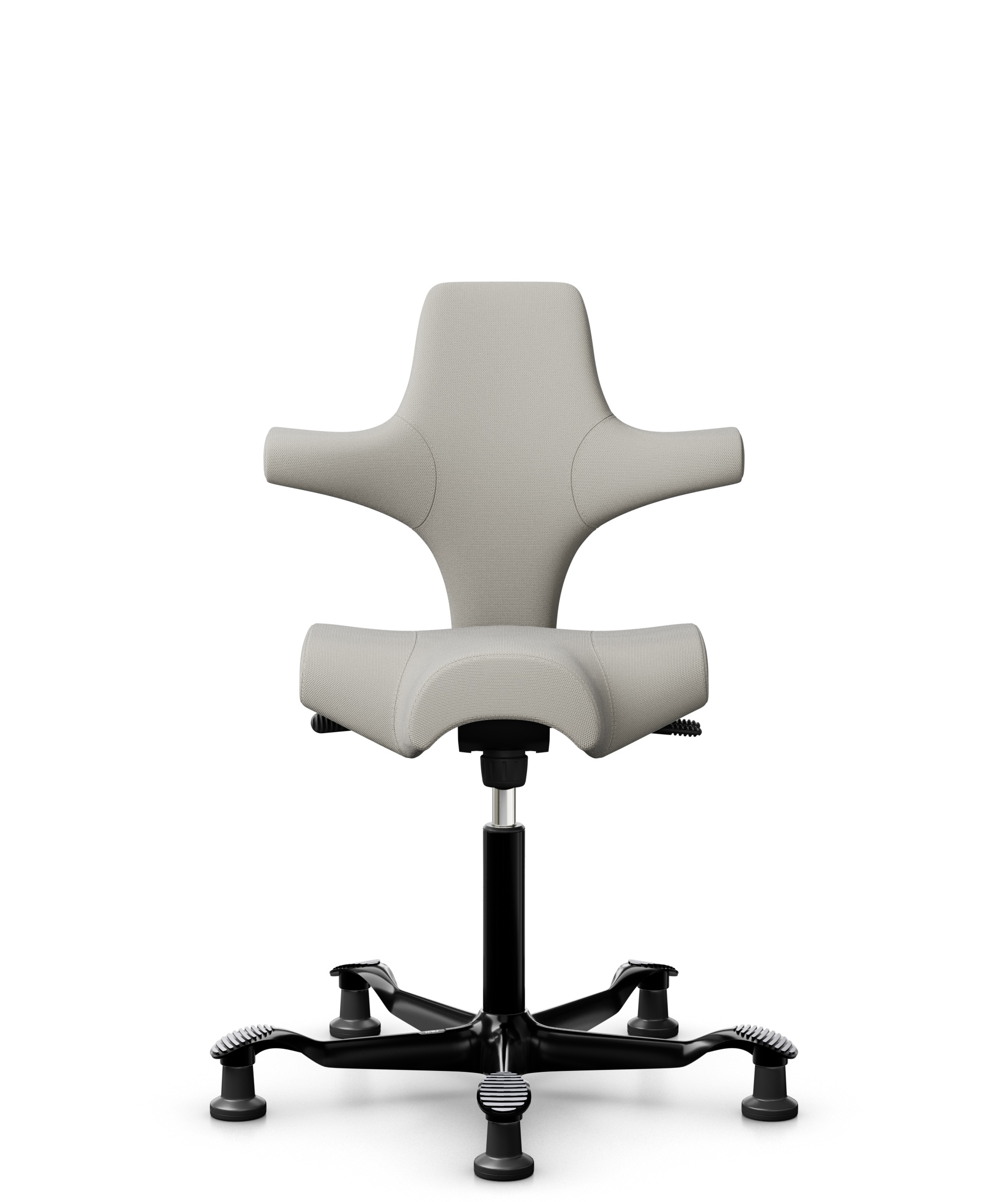 HÅG Capisco 8106 - Steelcut Trio 3 (Kvadrat) - Wol / Polyamide - STT213 - Light beige - Framekleur - Zwart - Gasveer - 150 mm (Zithoogte 40-55cm) - Vloercontact - Glijdoppen - Voetenring - Nee, geen voetenring - Voetster - Nee, voetster in framekleur - 1