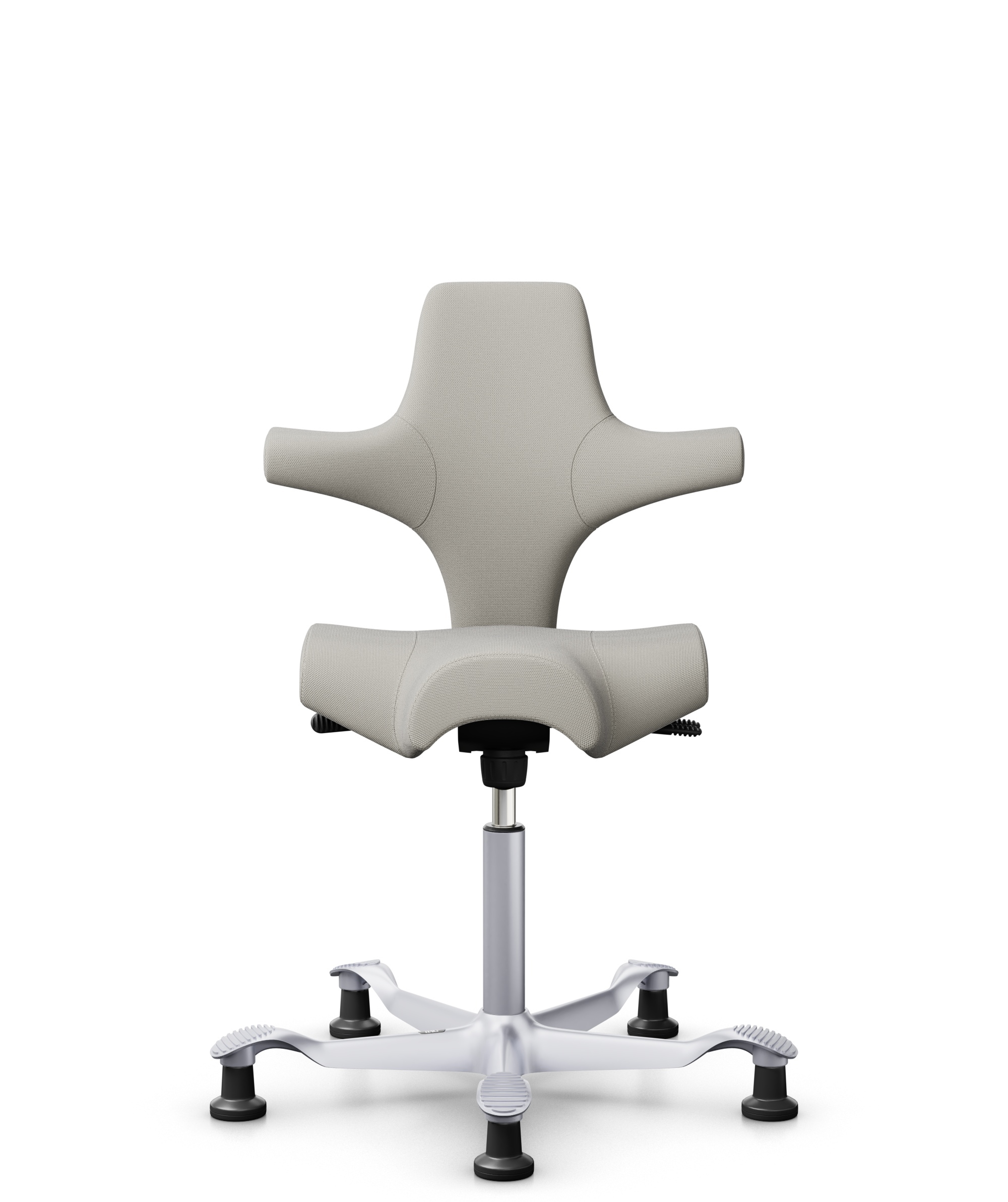 HÅG Capisco 8106 - Steelcut Trio 3 (Kvadrat) - Wol / Polyamide - STT213 - Light beige - Framekleur - Zilver - Gasveer - 200 mm (Zithoogte 46-64cm) - Vloercontact - Glijdoppen - Voetenring - Nee, geen voetenring - Voetster - Nee, voetster in framekleur - 1