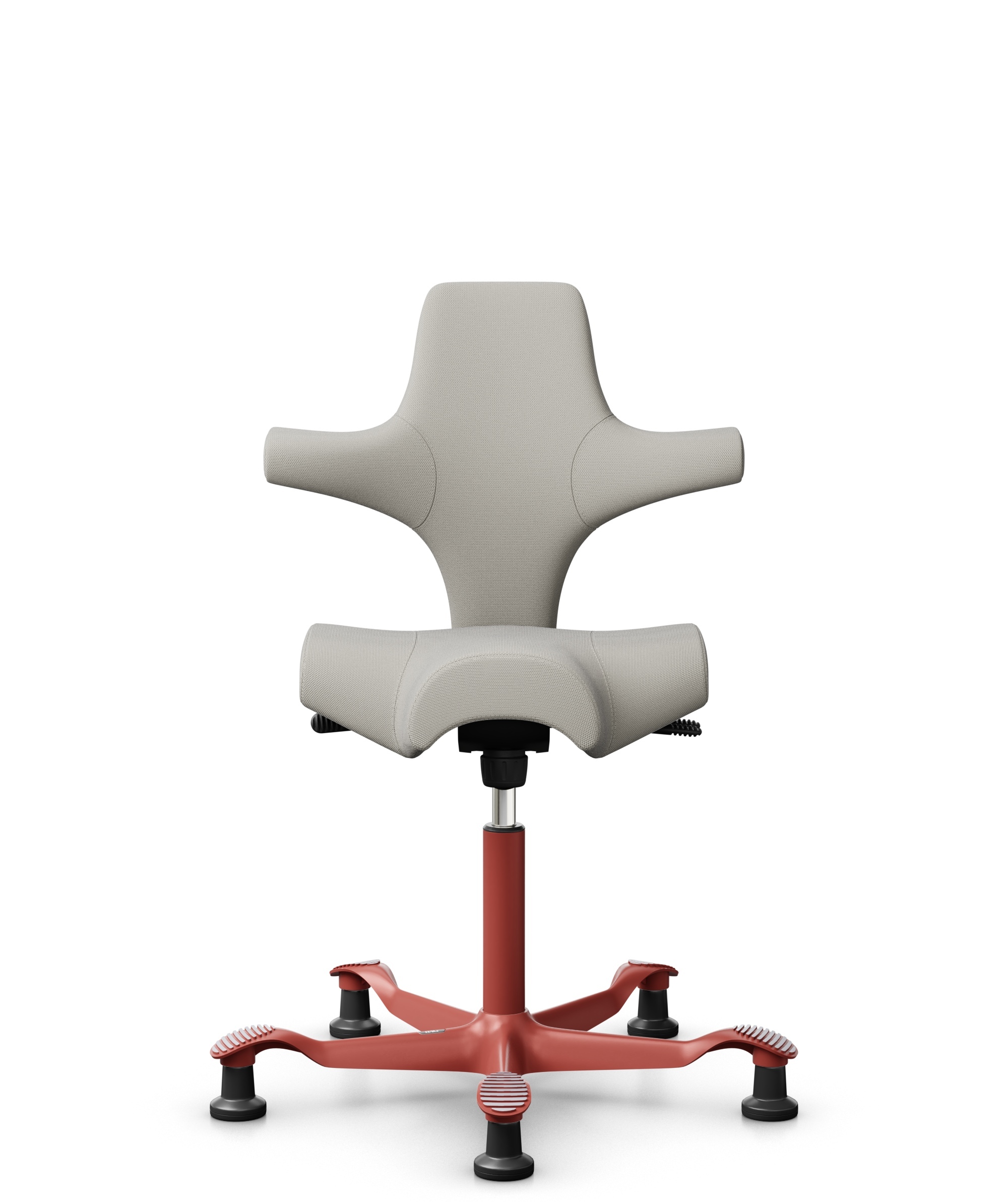 HÅG Capisco 8106 - Steelcut Trio 3 (Kvadrat) - Wol / Polyamide - STT213 - Light beige - Framekleur - Blush Rose - Gasveer - 200 mm (Zithoogte 46-64cm) - Vloercontact - Glijdoppen - Voetenring - Nee, geen voetenring - Voetster - Nee, voetster in framekleur - 1