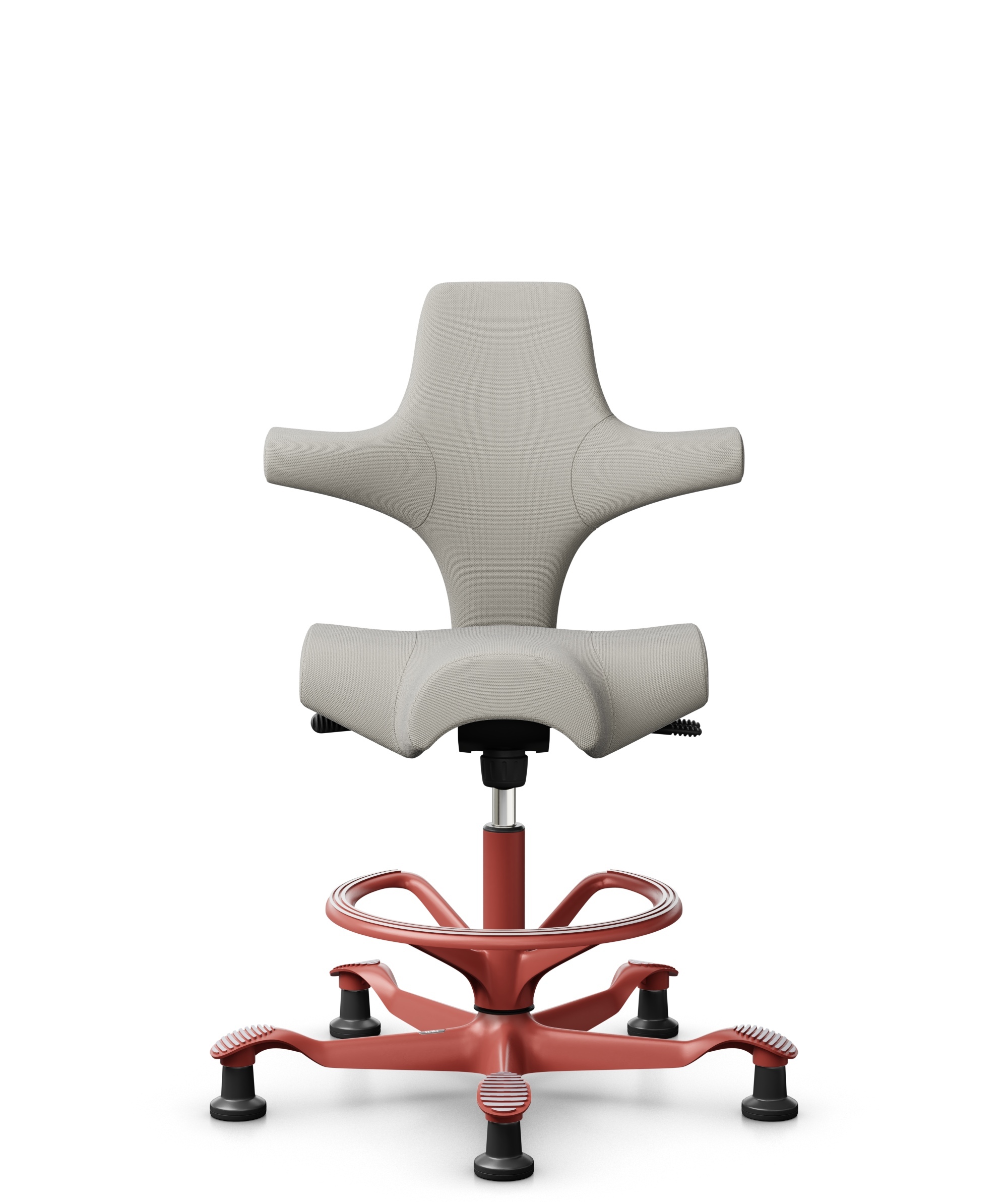 HÅG Capisco 8106 - Steelcut Trio 3 (Kvadrat) - Wol / Polyamide - STT213 - Light beige - Framekleur - Blush Rose - Gasveer - 265 mm (Zithoogte 53-79cm) - Vloercontact - Glijdoppen - Voetenring - Ja, in framekleur - Voetster - Nee, voetster in framekleur - 1