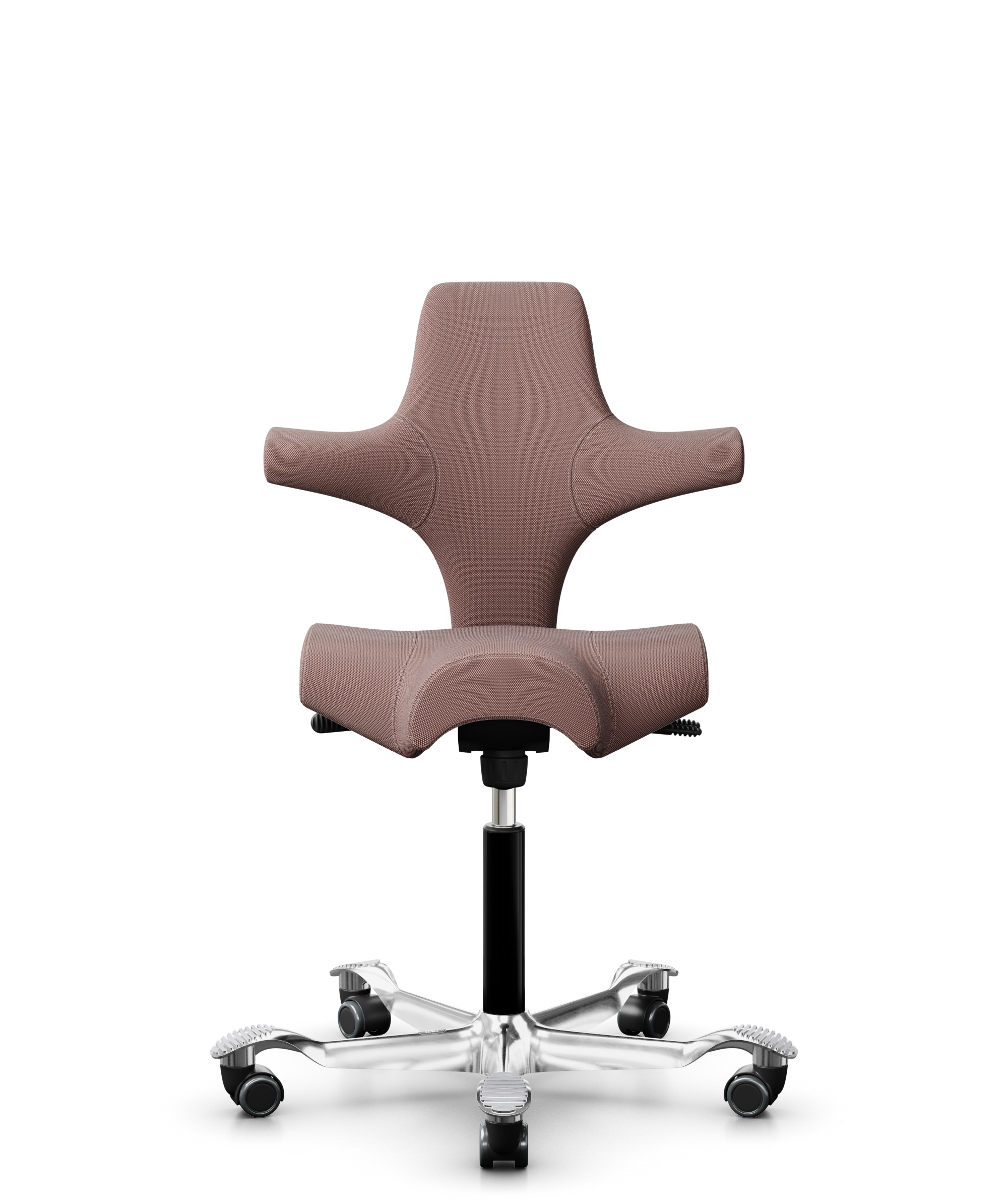 HÅG Capisco 8106 - Steelcut Trio 3 (Kvadrat) - Wol / Polyamide - STT645 - Dusty red - Framekleur - Moss Grey - Gasveer - 150 mm (Zithoogte 40-55cm) - Vloercontact - Harde wielen t.b.v. zachte vloeren - Voetenring - Nee, geen voetenring - Voetster - Ja,... - 1