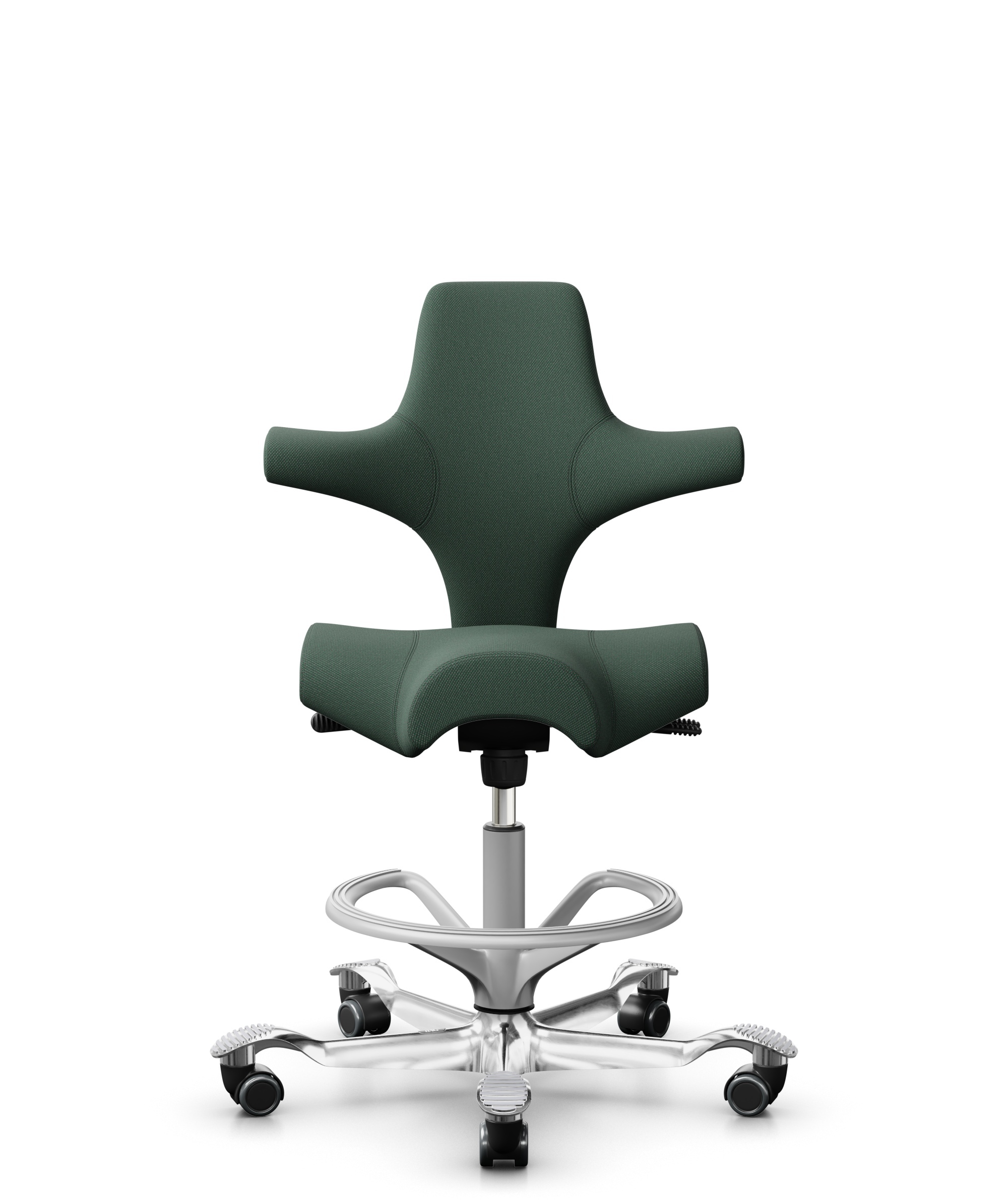 HÅG Capisco 8106 - Steelcut Trio 3 (Kvadrat) - Wol / Polyamide - STT966 - Brown grey - Framekleur - Zilver - Gasveer - 200 mm (Zithoogte 46-64cm) - Vloercontact - Harde wielen t.b.v. zachte vloeren - Voetenring - Ja, in framekleur - Voetster - Ja, voet... - 1