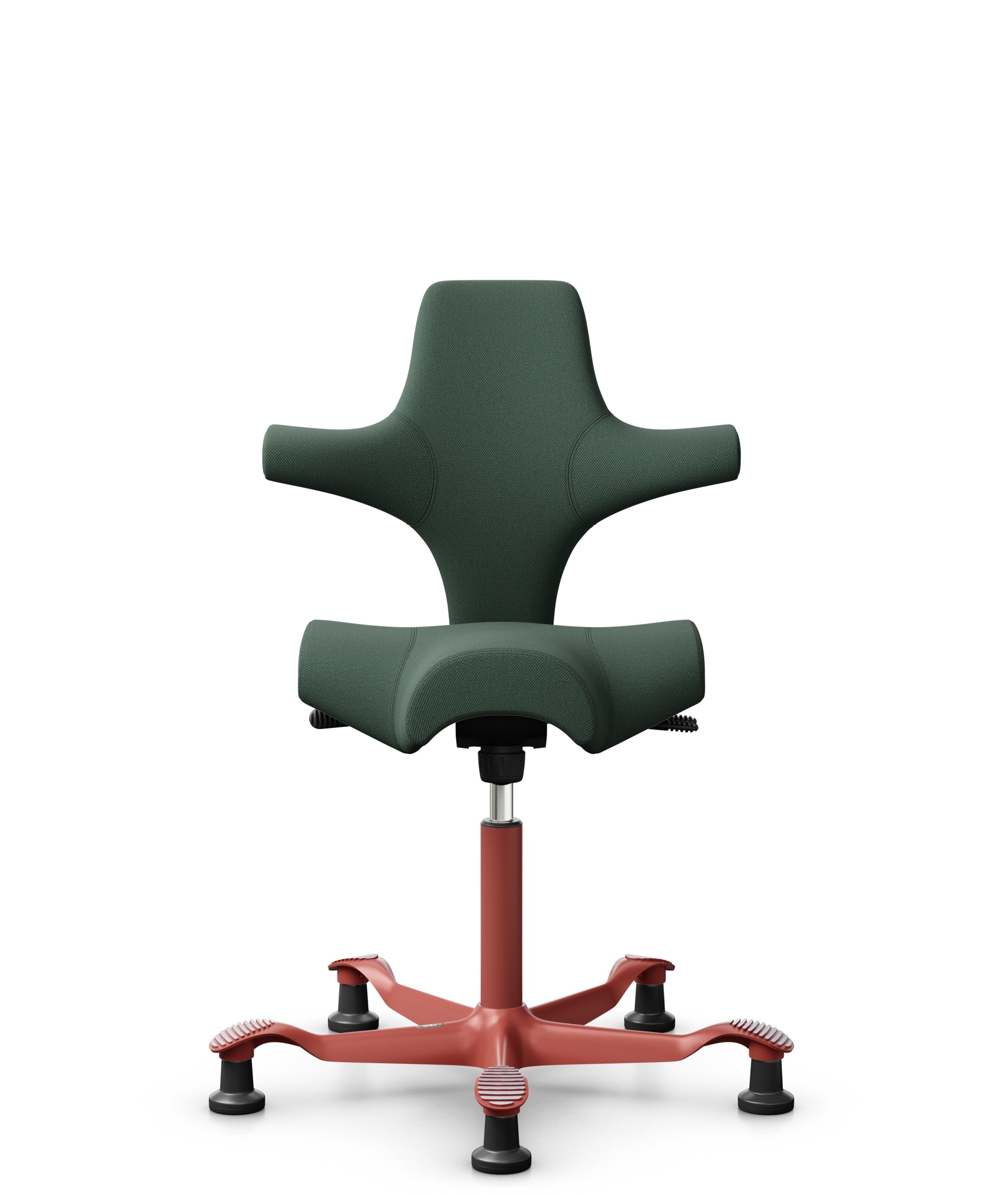 HÅG Capisco 8106 - Steelcut Trio 3 (Kvadrat) - Wol / Polyamide - STT966 - Brown grey - Framekleur - Blush Rose - Gasveer - 150 mm (Zithoogte 40-55cm) - Vloercontact - Glijdoppen - Voetenring - Nee, geen voetenring - Voetster - Nee, voetster in framekleur - 1