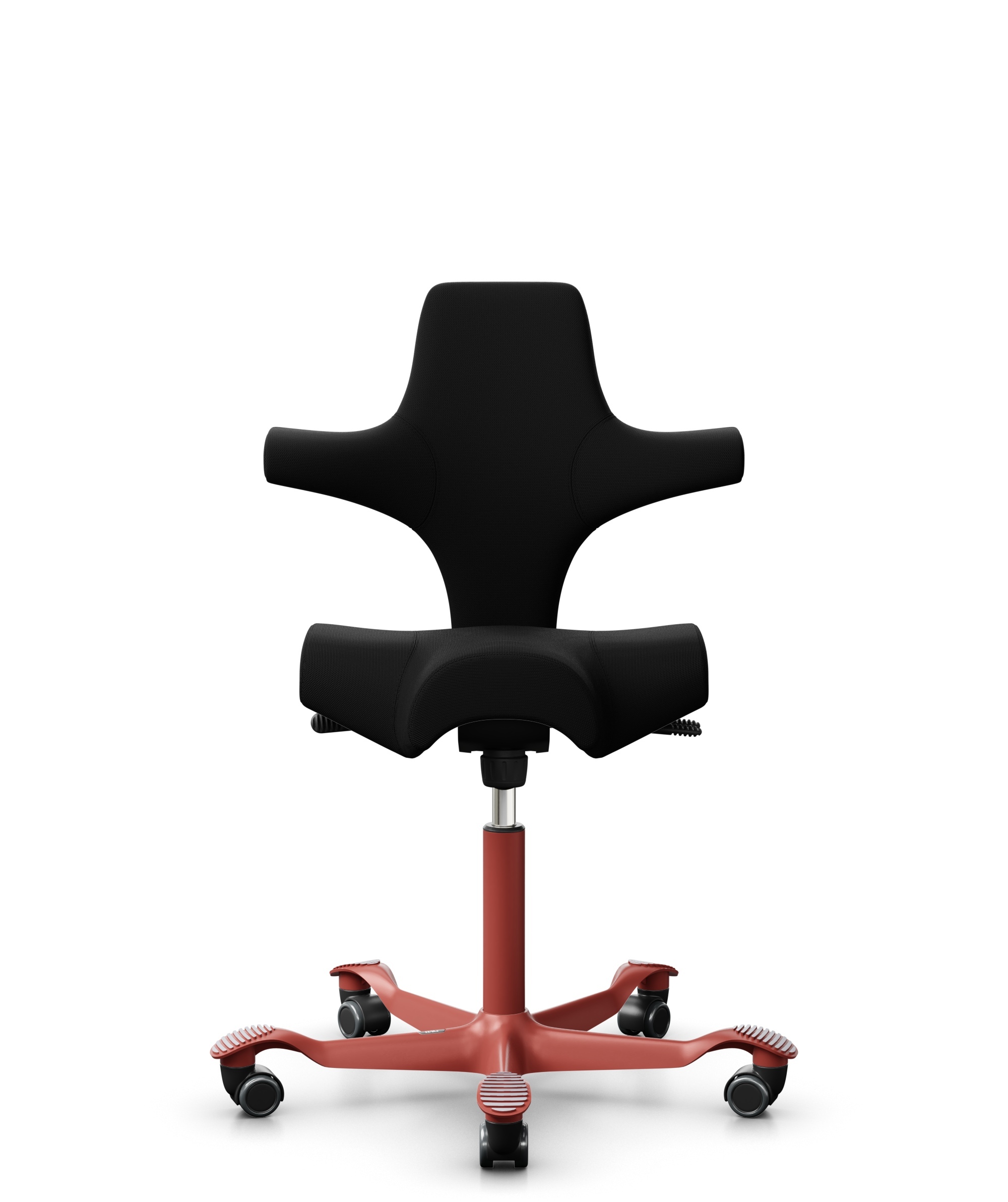 HÅG Capisco 8106 - Steelcut 3 (Kvadrat) - Wol / Polyamide - STT190 - Black - Framekleur - Blush Rose - Gasveer - 265 mm (Zithoogte 53-79cm) - Vloercontact - Zachte wielen t.b.v. harde vloeren - Voetenring - Nee, geen voetenring - Voetster - Nee, voetst... - 1