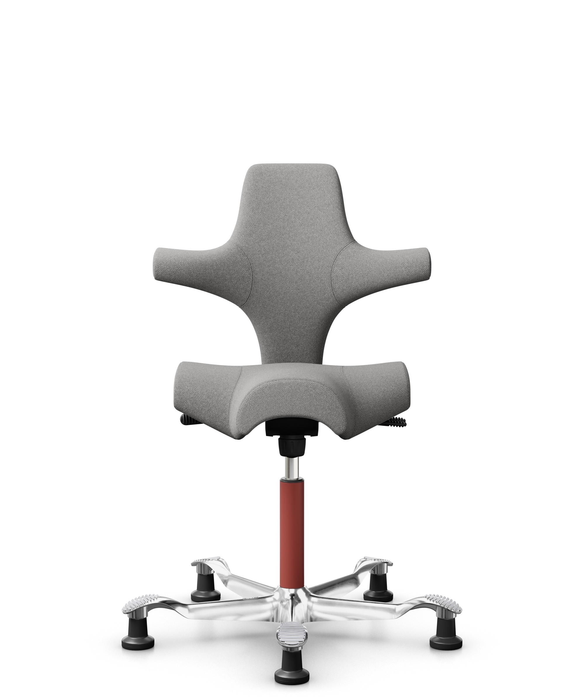 HÅG Capisco 8106 - Cura Loop (Gabriel) - Gerecycled Polyester - CLP60110 Light grey - Framekleur - Blush Rose - Gasveer - 265 mm (Zithoogte 53-79cm) - Vloercontact - Glijdoppen - Voetenring - Nee, geen voetenring - Voetster - Ja, voetster in gepolijst ... - 1