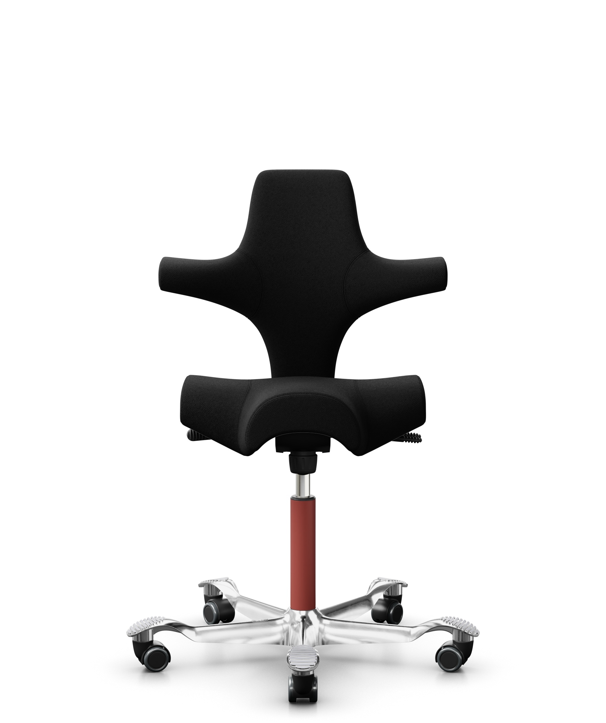 HÅG Capisco 8106 - Cura Loop (Gabriel) - Gerecycled Polyester - CLP60999 Black - Framekleur - Blush Rose - Gasveer - 150 mm (Zithoogte 40-55cm) - Vloercontact - Harde wielen t.b.v. zachte vloeren - Voetenring - Nee, geen voetenring - Voetster - Nee, vo... - 1