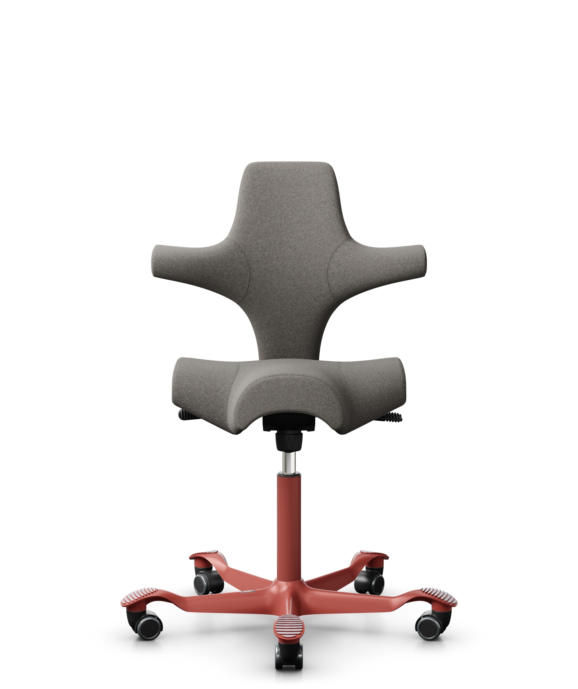 HÅG Capisco 8106 - Cura Loop (Gabriel) - Gerecycled Polyester - CLP61168 Beige-grey - Framekleur - Blush Rose - Gasveer - 150 mm (Zithoogte 40-55cm) - Vloercontact - Zachte wielen t.b.v. harde vloeren - Voetenring - Nee, geen voetenring - Voetster - Ne... - 1