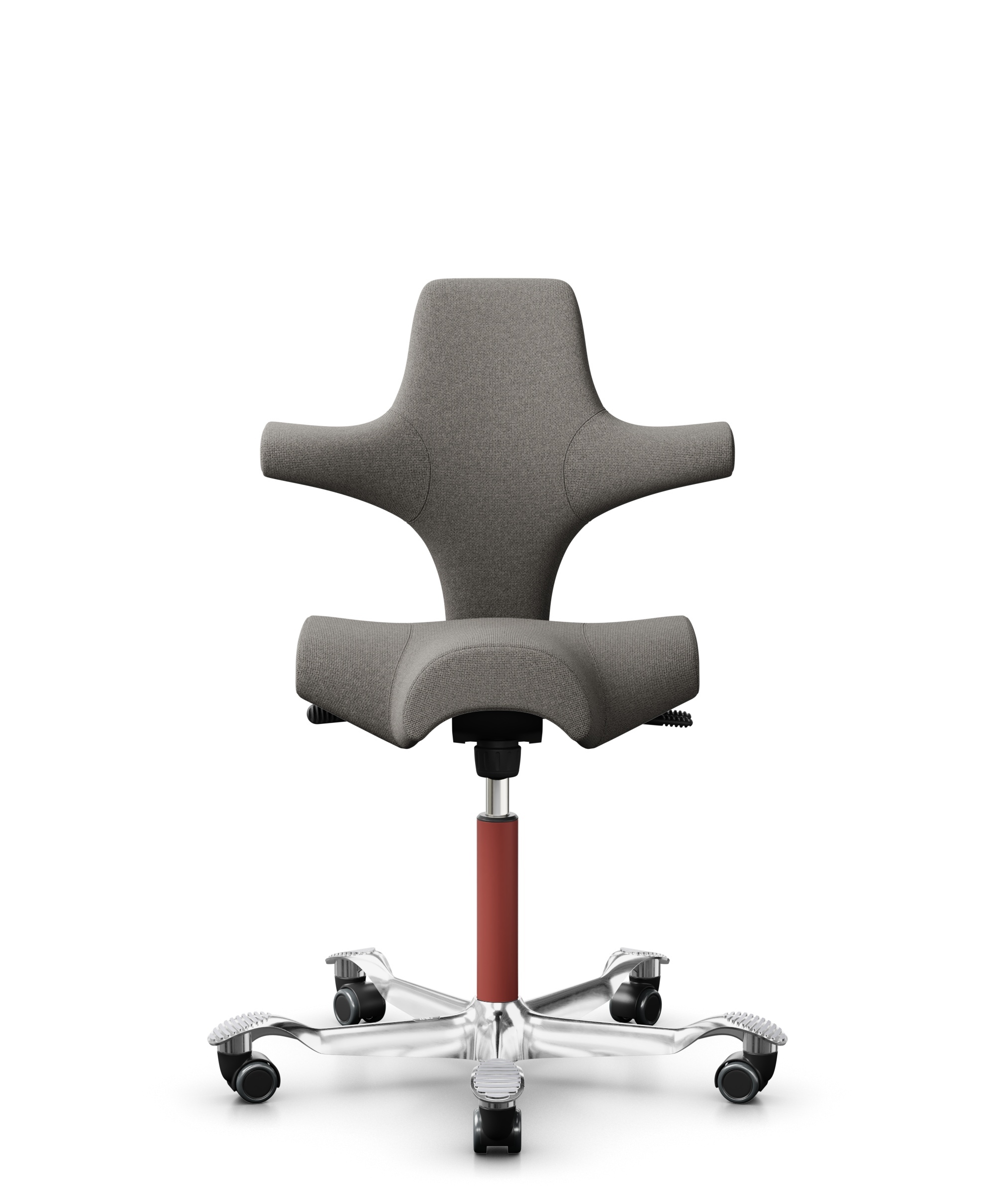 HÅG Capisco 8106 - Cura Loop (Gabriel) - Gerecycled Polyester - CLP61168 Beige-grey - Framekleur - Blush Rose - Gasveer - 200 mm (Zithoogte 46-64cm) - Vloercontact - Harde wielen t.b.v. zachte vloeren - Voetenring - Nee, geen voetenring - Voetster - Ja... - 1