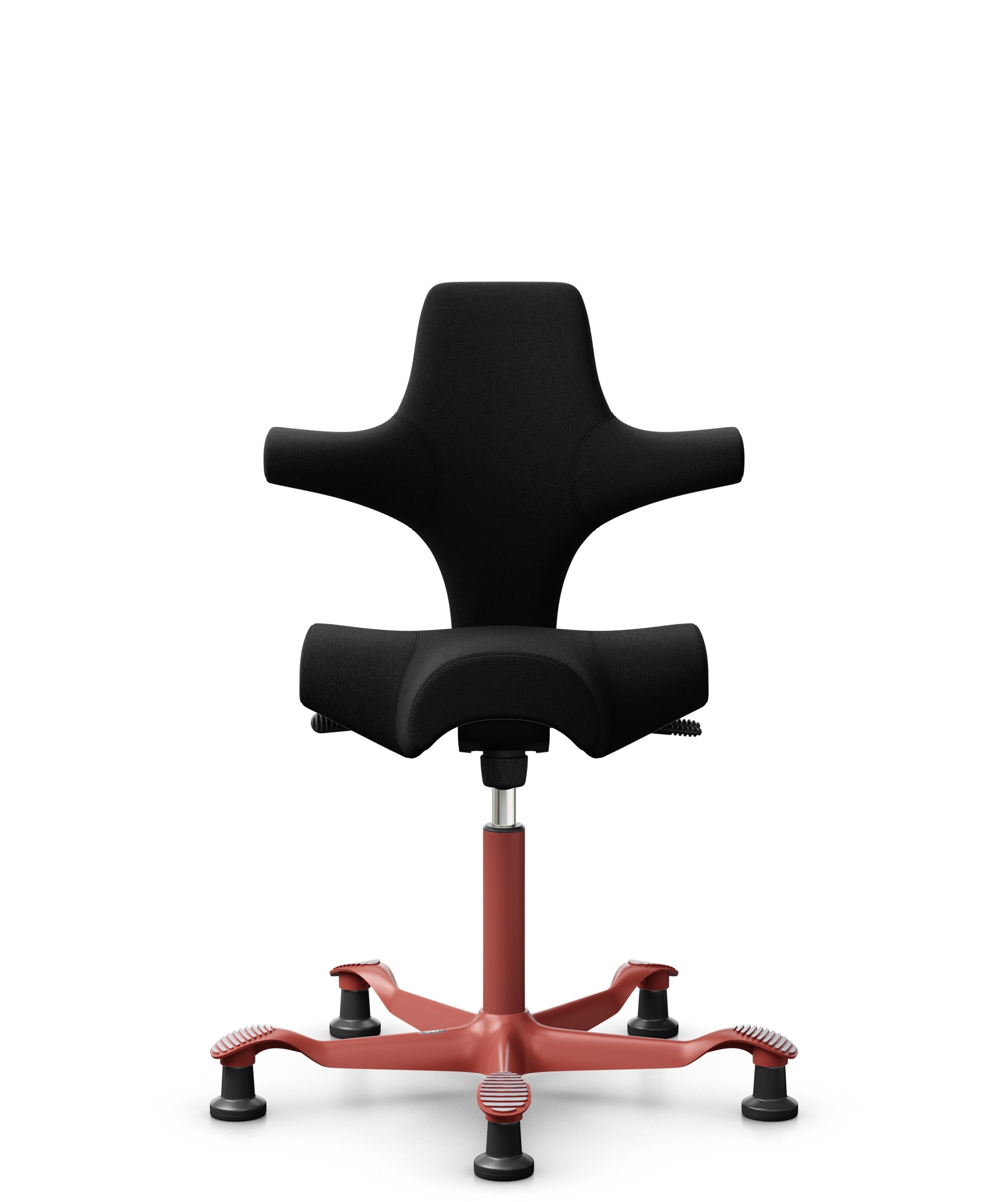 HÅG Capisco 8106 - Cura Loop (Gabriel) - Gerecycled Polyester - CLP60999 Black - Framekleur - Blush Rose - Gasveer - 150 mm (Zithoogte 40-55cm) - Vloercontact - Glijdoppen - Voetenring - Nee, geen voetenring - Voetster - Nee, voetster in framekleur - 1