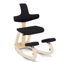 Variér Thatsit Balans Kniestoel met Rugleuning – Naturel/Zwart