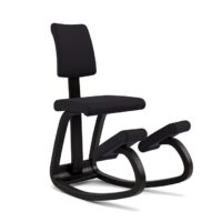 Silla ergonómica de rodillas Variér Variable Balans PLUS con respaldo – Negra