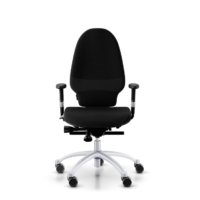 RH Extend 220 Ergonomischer Bürostuhl – XL-Sitzfläche, Schwarz mit silbernem Gestell
