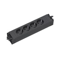 Bachmann Step Base Stekkerdoos - 4×230 V - Zwart