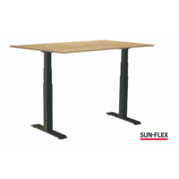 SUN-FLEX® EASYDESK ADAPT VI Schreibtisch 120x80 – Schwarz/Birke