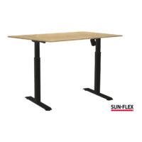 SUN-FLEX®EASYDESK ADAPT VI  zit-sta bureau zwart frame berken blad 120x80 cm