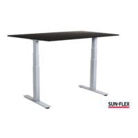 SUN-FLEX® EASYDESK ADAPT VI Sitz-Steh-Schreibtisch mit weißem Aluminiumgestell und schwarzer Platte 120x80 cm