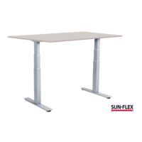 SUN-FLEX® EASYDESK ADAPT VI, Sitz-Steh-Schreibtisch weißes Aluminium, graue Platte, 120x80 cm