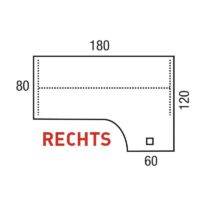 Plateau de table Curve medium, blanc, de dimensions 180 x 80 cm.