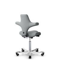 HÅG Capisco 8106 - Select (Gabriel) - Wool / Polyamide - SC60131 - Light ash grey - Silver - 265 mm (seat height 53-79cm) - Hard castors for soft floors