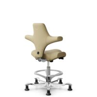 HÅG Capisco 8106 - Select (Gabriel) - Wol / Polyamide - SC62097 - Light ochre - Framekleur - Zilver - Gasveer - 200 mm (Zithoogte 46-64cm) - Vloercontact - Glijdoppen - Voetenring - Ja, in framekleur - Voetster - Ja, voetster in gepolijst aluminium