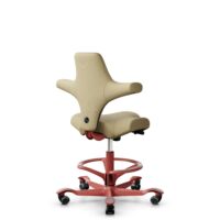 HÅG Capisco 8106 - Select (Gabriel) - Laine / Polyamide - SC62097 - Light ochre - Blush Rose - 200 mm (hauteur d’assise 46–64 cm) - Roues dures pour sols souples