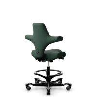 HÅG Capisco 8106 - Select (Gabriel) - Laine / Polyamide - SC68209 - Dark green - Noir - 200 mm (hauteur d’assise 46–64 cm) - Roues dures pour sols souples