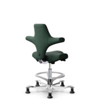 HÅG Capisco 8106 - Select (Gabriel) - Laine / Polyamide - SC68209 - Dark green - Argent - 265 mm (hauteur d’assise 53–79 cm) - Patins