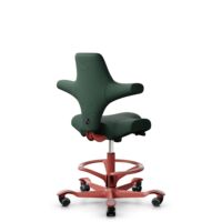 HÅG Capisco 8106 - Select (Gabriel) - Laine / Polyamide - SC68209 - Dark green - Blush Rose - 265 mm (hauteur d’assise 53–79 cm) - Roues souples pour sols durs