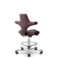 HÅG Capisco 8106 - Select (Gabriel) - Wol / Polyamide - SC61186 - Chestnut - Framekleur - Zilver - Gasveer - 265 mm (Zithoogte 53-79cm) - Vloercontact - Zachte wielen t.b.v. harde vloeren - Voetenring - Ja, in framekleur - Voetster - Ja, voetster in ge...