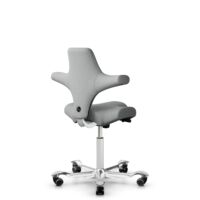 HÅG Capisco 8106 - Capture (Gabriel) - Wool / Polyamide - CPT4102 - Light grey - White - 200 mm (seat height 46-64cm) - Soft castors for hard floors