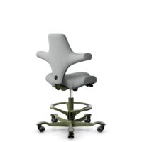 HÅG Capisco 8106 - Capture (Gabriel) - Laine / Polyamide - CPT4102 - Light grey - Moss Grey - 265 mm (hauteur d’assise 53–79 cm) - Roues dures pour sols souples