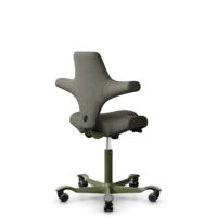 HÅG Capisco 8106 - Capture (Gabriel) - Wol / Polyamide - CPT4401 - Warm grey - Moss Grey - 150mm - Zachte wielen t.b.v. harde vloeren