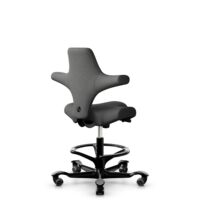 HÅG Capisco 8106 - Capture (Gabriel) - Wool / Polyamide - CPT4601 - Dark grey - Black - 265 mm (seat height 53-79cm) - Soft castors for hard floors
