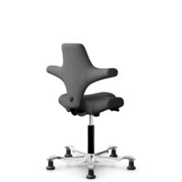 HÅG Capisco 8106 - Capture (Gabriel) - Wool / Polyamide - CPT4601 - Dark grey - Black - 265 mm (seat height 53-79cm) - Glides