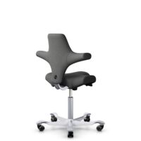 HÅG Capisco 8106 - Capture (Gabriel) - Wool / Polyamide - CPT4601 - Dark grey - Silver - 150mm (seat height 40–55cm) - Soft castors for hard floors