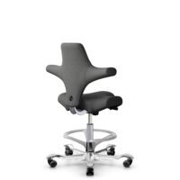 HÅG Capisco 8106 - Capture (Gabriel) - Laine / Polyamide - CPT4601 - Dark grey - Argent - 265 mm (hauteur d’assise 53–79 cm) - Roues dures pour sols souples
