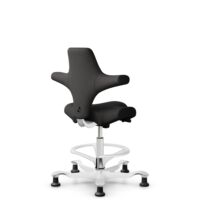 HÅG Capisco 8106 - Capture (Gabriel) - Wol / Polyamide - CPT5501 - Charcoal - Wit - 265 mm (Zithoogte 53-79cm) - Glijdoppen