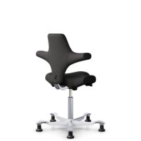 HÅG Capisco 8106 - Capture (Gabriel) - Laine / Polyamide - CPT5501 - Charcoal - Argent - 200 mm (hauteur d’assise 46–64 cm) - Patins