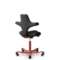 HÅG Capisco 8106 - Capture (Gabriel) - Laine / Polyamide - CPT5501 - Charcoal - Blush Rose - 200 mm (hauteur d’assise 46–64 cm) - Roues dures pour sols souples
