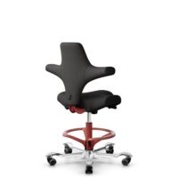 HÅG Capisco 8106 - Capture (Gabriel) - Wool / Polyamide - CPT5501 - Charcoal - Blush Rose - 265 mm (seat height 53-79cm) - Hard castors for soft floors