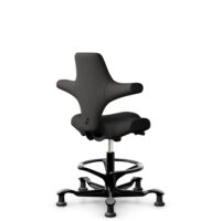 HÅG Capisco 8106 - Capture (Gabriel) - Laine / Polyamide - CPT5501 - Charcoal - Moss Grey - 200 mm (hauteur d’assise 46–64 cm) - Patins